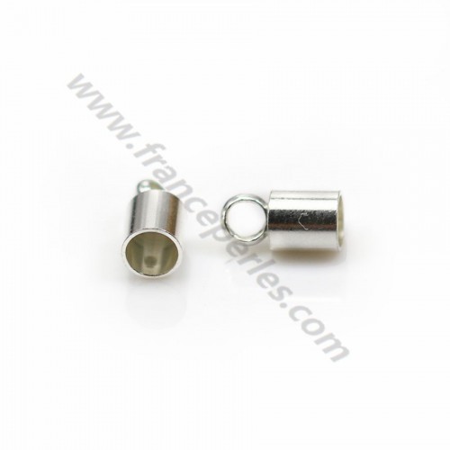 Tip in 925 silver, for cord and lace, 2.5mm x 4pcs