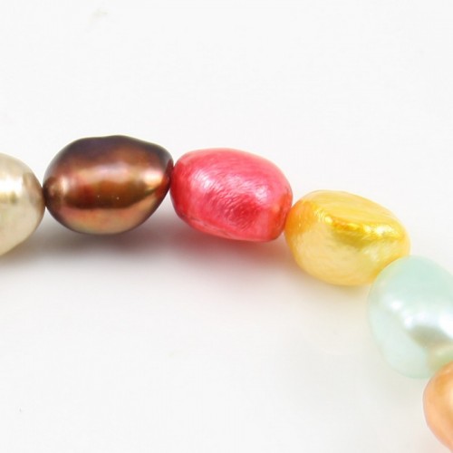Pulsera barroca multicolor perlas de agua dulce - Elástico x 1pc