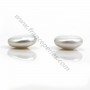 Perles de culture d'eau douce, blanche, ronde plate, 11mm x 1pc