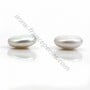 Perles de culture d'eau douce, blanche, ronde plate, 11mm x 1pc