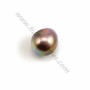 Perle de culture d'eau douce semi-percée, mauve, ovale, 9.5-10mm x 1pc