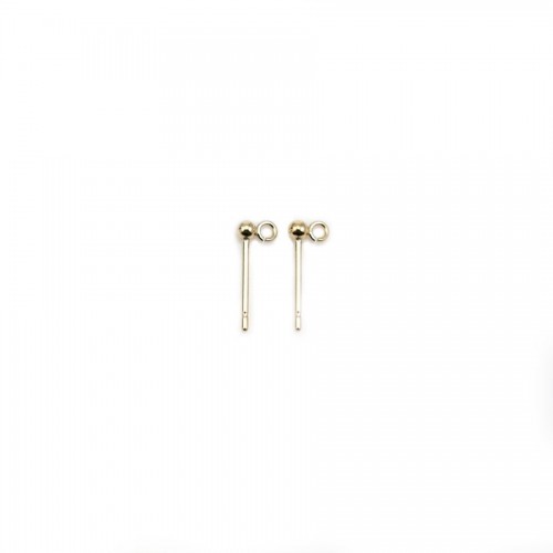 Gold Filled ear studs with a jump ring 3mm x 2pcs