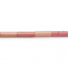 Rhodonite rose en forme de tube 4x13mm x 39cm
