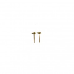 Metal ear studs with ball, in golden color, 3mm x 20pcs