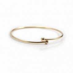 Bangle bracelet, screw ball, in gold filled, 65mmx2.3mm x 1pc