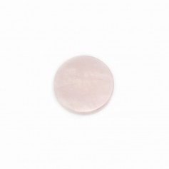 Cabochon de quartzo rosa, redondo plano 25mm x 1pc