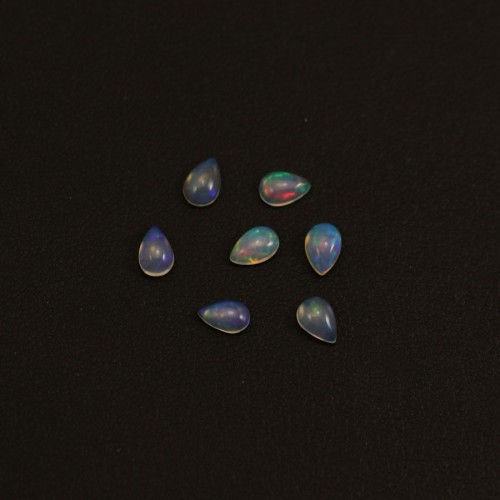 Cabochon opale éthiopienne, goutte 4x6mm x 1pc