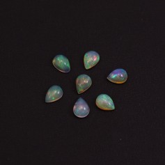 Cabochon opale éthiopienne, goutte 6x8mm x 1pc