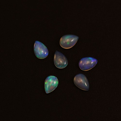 Ethiopian opal cabochon, in the shape of a drop 7x10mm x 1pc