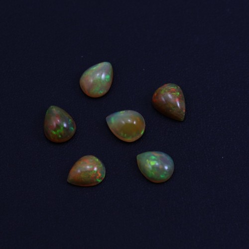 Äthiopischer Opal-Cabochon, Tropfen 8x10mm x 1St