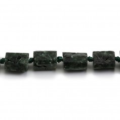 Seraphinite, in green color, in baroque shaped, 7.5 - 10.5mm x 40cm