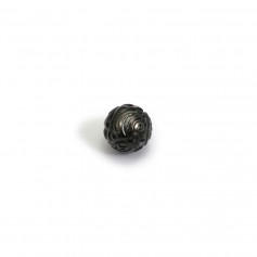 Tahitian cultured pearl, carved half-round, 12-12.5mm x 1pc