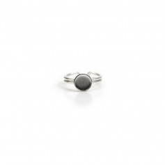 Ring in 925 silver, with a 8mm round support x 1pc