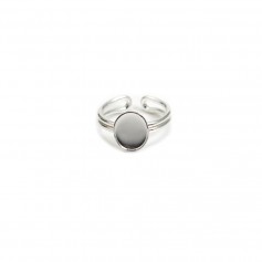 Ring in 925 silver, with a 8x10mm oval support x 1pc