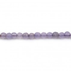 Jade teñido de púrpura, redondo facetado 3mm x 39cm