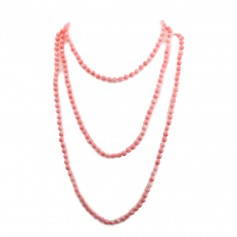 Sea bamboo necklace, pink color 140cm