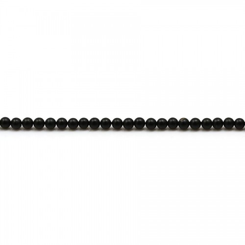 Black agate matte round 2mm x 40 cm