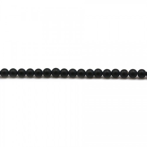 Onyx noir matte, ronde, 3mm x 40cm