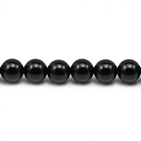 Agate Noire Ronde 8mm x 10 perles