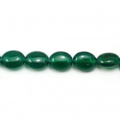 Agata verde, ovale, 8x10mm x 40cm
