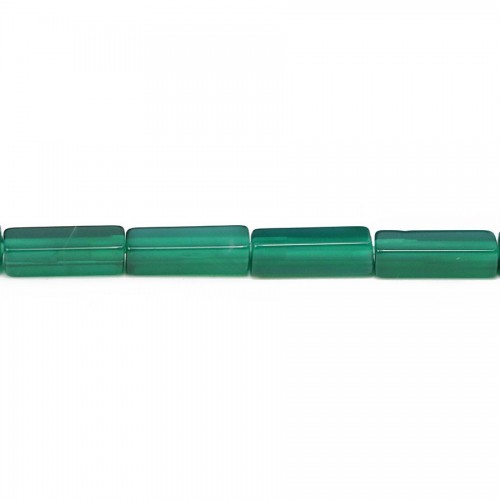 Ágata verde, forma rectangular, tamaño 4x13mm x 4pcs