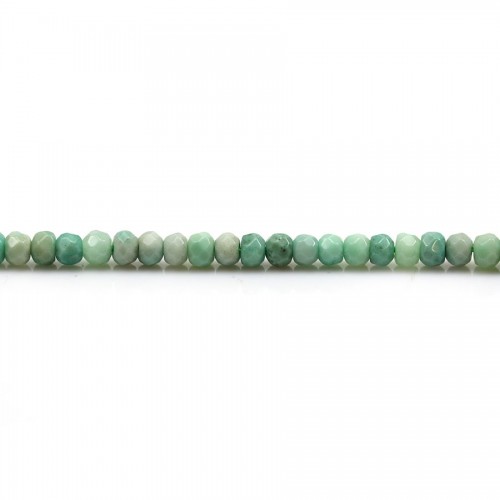 "Grasachat" in grüner Farbe, facettierte runde Form, 2.5 * 4mm x 39cm