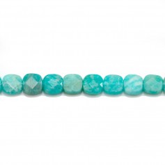 Amazonite blue, in the shape of a faceted square 6mm x 4 pcs