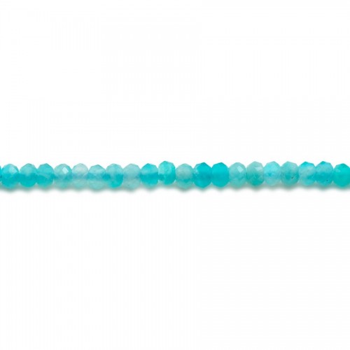 Amazonite washer faceted 2*3mm x 39cm