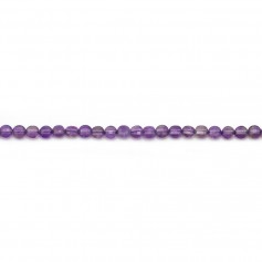 Amatista púrpura, redonda con facetas planas, 2,5 mm x 10 piezas