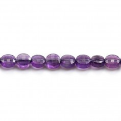 Amethyst faceted flat round 6mm x 39cm