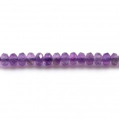 Amethyst in the shape of a faceted washer 3*4mm x 39cm