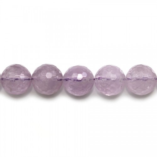 Light colored amethyst faceted oval beads 12x16mm x 40cm