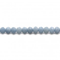 Angelit von blassblauer Farbe, facettierter Rundling 4x6mm x 8pcs