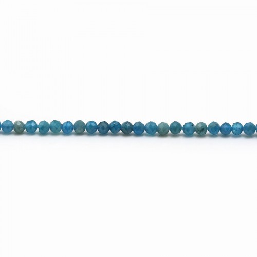 Apatite of blue color and in round shape, 2mm x 40cm