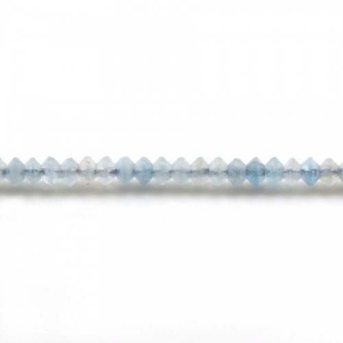 Aquamarine, faceted abacus roundel 2x3mm x 20pcs