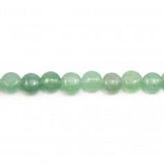 Green aventurine, in the shape of round flat beads, 6mm x 39cm