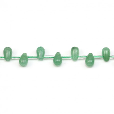 Aventurine green, in the shape of a round drop, in size of 6 * 9mm x 4 pcs
