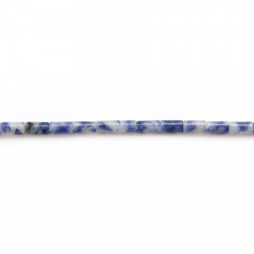 Blauer Fleckenjaspis, röhrenförmig 2x4mm x 40cm