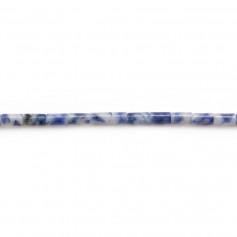 Blauer Fleckenjaspis, röhrenförmig 2x4mm x 40cm