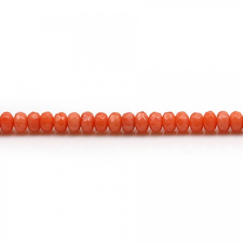 Bambou mer teinté orange Rondelle facette 3*5mm X 40cm 