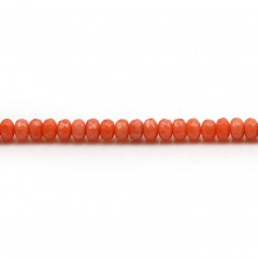 Bambou de mer, teinté orange, rondelle facettée, 3x5mm x 40cm