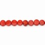Red colored round flat sea bamboo 9-11mm x40cm