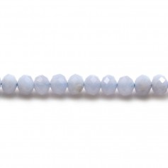 Blue Chalcedony in faceted washer 4*5mm x 8pcs