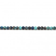 Chrysocolla, round faceted shape, and size 3mm x 10 pcs