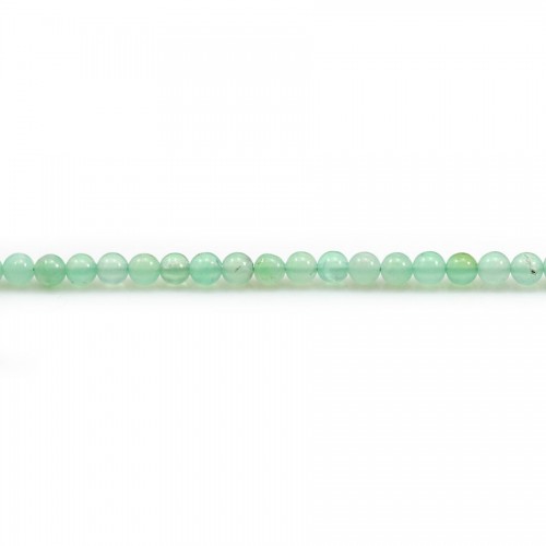 Chrysoprase in green color, in round shape, 3mm x 10pcs