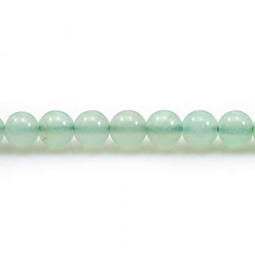 Chrysoprase in green color, in round shape, 4.5 - 5mm x 4pcs