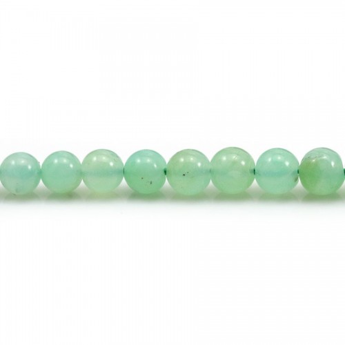 Chrysoprase in green color, in round shape, 5mm x 4pcs