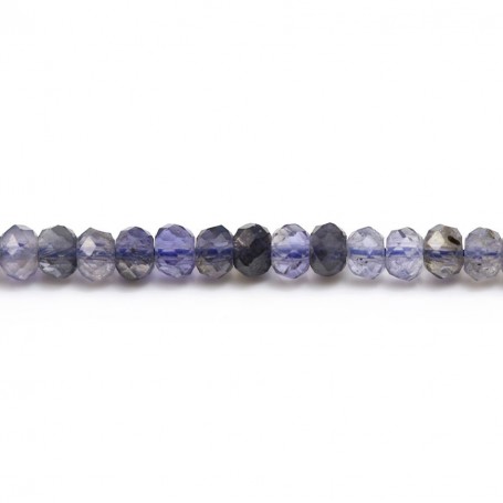 faceted flat beads of Iolite 2.5x3mm x 20pcs