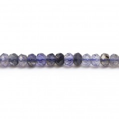 faceted flat beads of Iolite 4-4.5mm x 4pcs