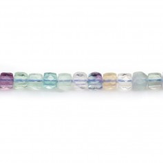 Fluorite, in the shape of a faceted cube 4.5-5mm x 39cm